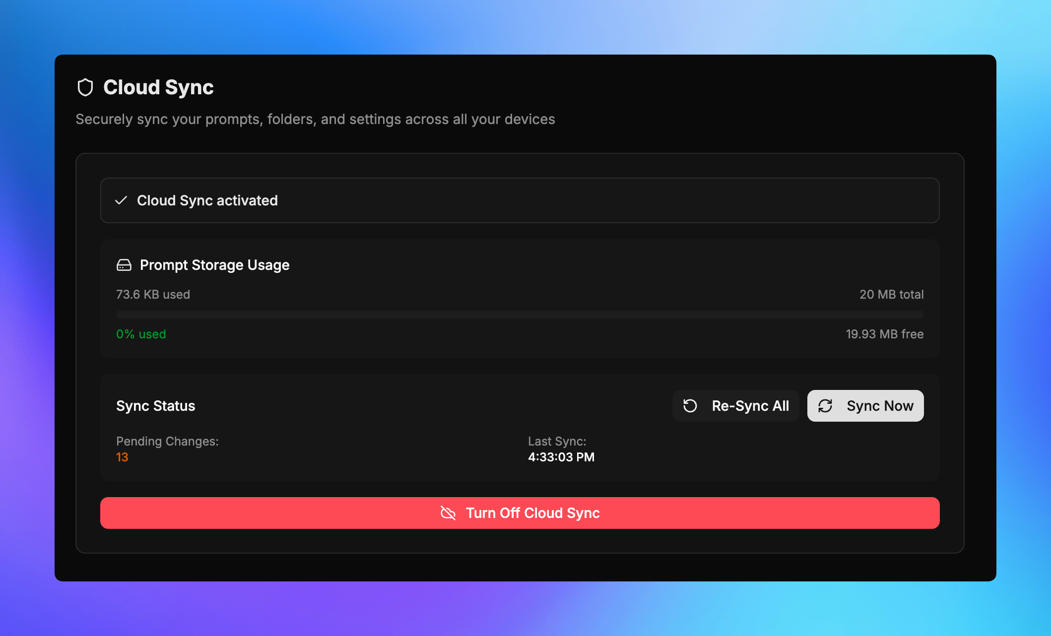 Main Dashboard