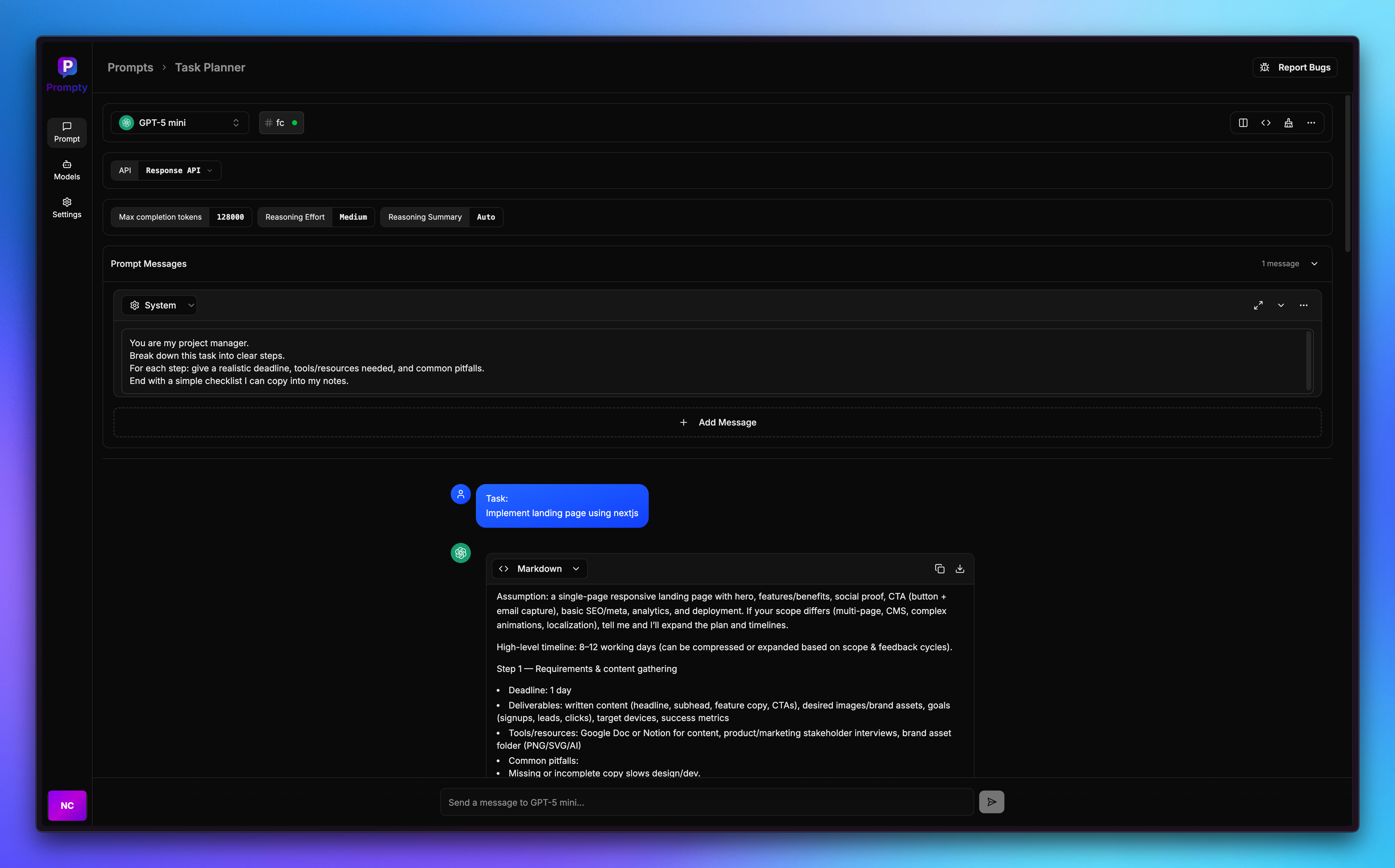 Main Dashboard